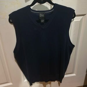 Jos. A. Bank Men’s Navy Blue Traveler Merino Wool V Neck Sweater Vest L